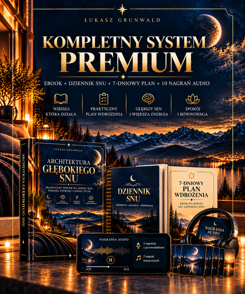 Kompletny System Premium — ebook, plan 7-dniowy, dziennik snu i 10 nagrań audio